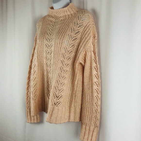LC Lauren Conrad loose weave funnel neck pullover sweater S - Picture 4 of 14